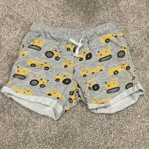 H&M Light Gray Sweat Shorts with Yellow Tractor Brothers Print
